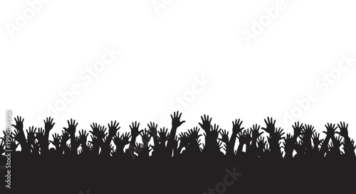 Silhouette of many small plants growing.