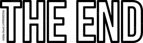 The End Title Card Vector Drawing - A Simple and Bold Graphic Illustration for Finalizing Projects