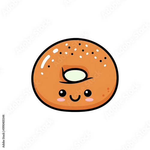 Cute Bagel Cartoon.