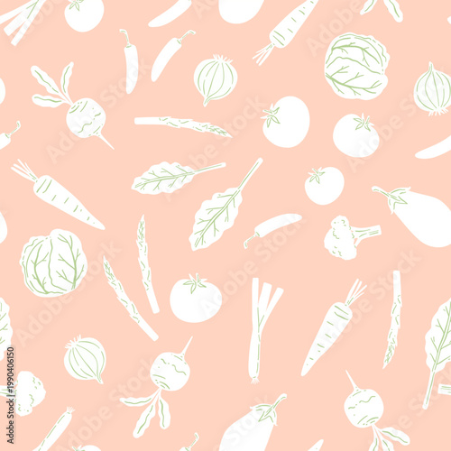vintage veggies pattern for background