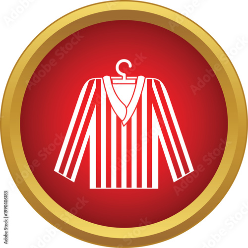 Vertically striped shirt on a hanger symbolizing imprisonment or confinement