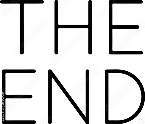 The End vector drawing graphic illustration for end of movie or presentation scene