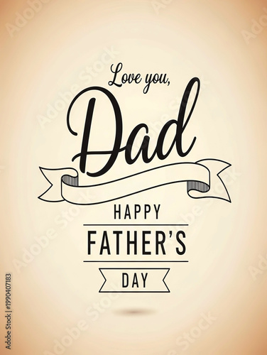 Handwritten father's day greeting card with a heartfelt message for dad