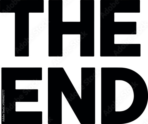 The End Vector Drawing A Stark and Bold Typography Design Conveying Finality