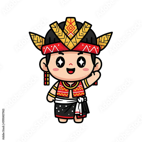 Dayak Child Character.