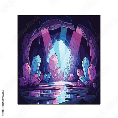 Vibrant Purple Crystal Cave Formation.