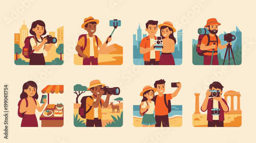 Group of People Engaged in Various Activities.