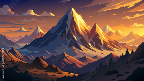 sunrise in the mountains