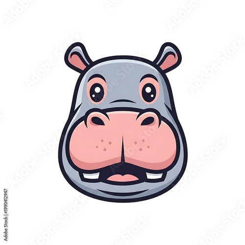 Hippo Cartoon Head. (1)
