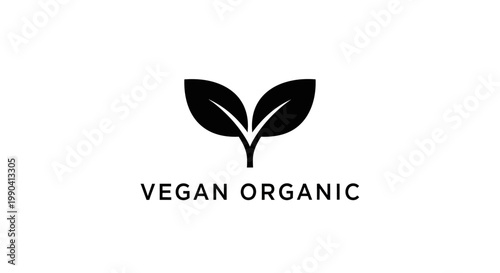 Vegan Organic Logo Design Symbol.