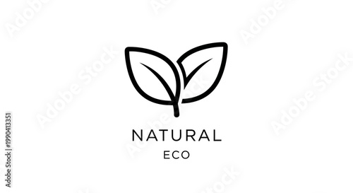 Eco friendly natural leaf logo symbol.