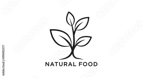 Natural Food Logo Design Element.