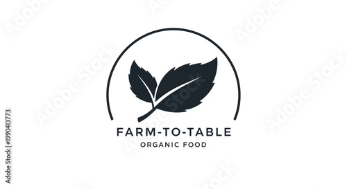 Farm to table organic food logo.