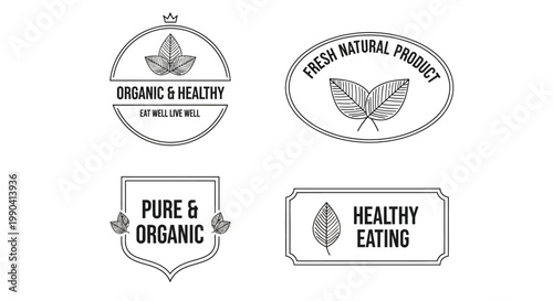 Organic Healthy Food Product Labels.