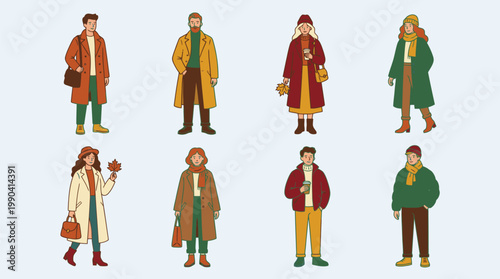 Diverse Group of People Standing and Walking in Casual Clothing.