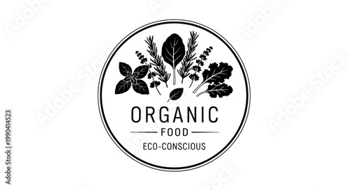 Organic food eco conscious logo.
