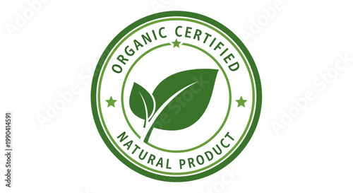 Green leaf organic certification logo.