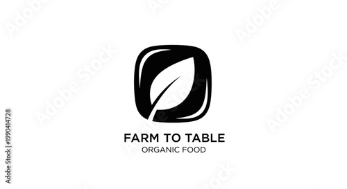 Farm to table organic food logo.