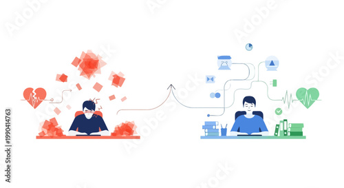 Mental health, wellness, and support concept, psychology and therapy vector illustration, counseling and care icons, healthy mind and emotions