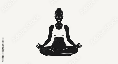 Silhouette of a woman meditating in a lotus pose
