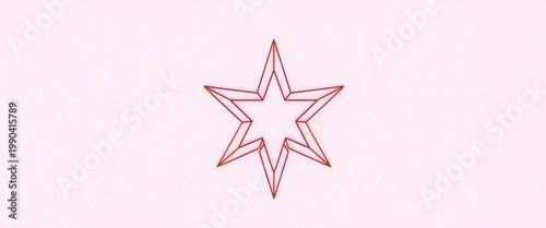 A minimalist geometric star outline rendered in clean lines on a plain background,  minimalist, star