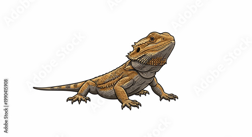 A detailed pixel art illustration of a bearded dragon reptile with textured scales and spiky features