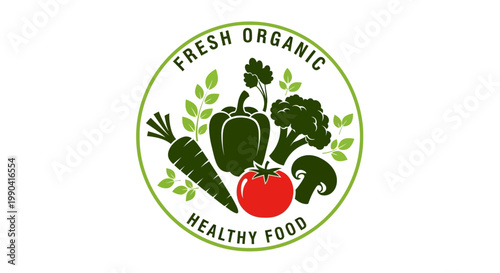 Fresh Organic Healthy Food Logo Design.
