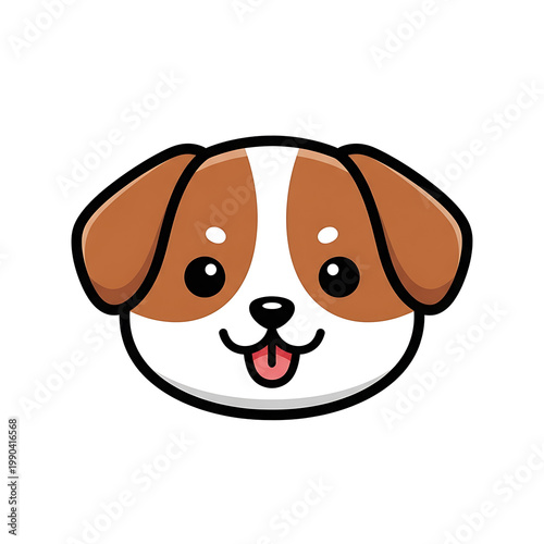 Cute Dog Face Icon.