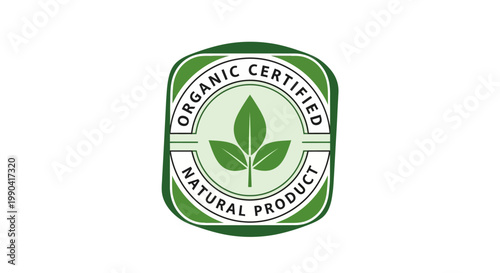 Organic Certified Natural Product Logo.