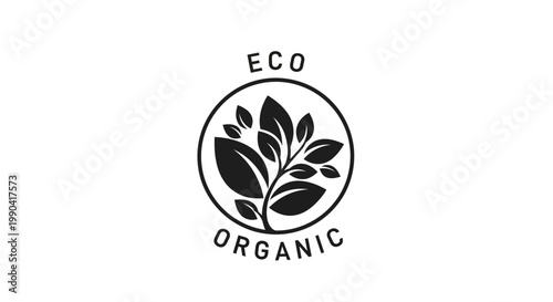 Eco organic leaf logo symbol.