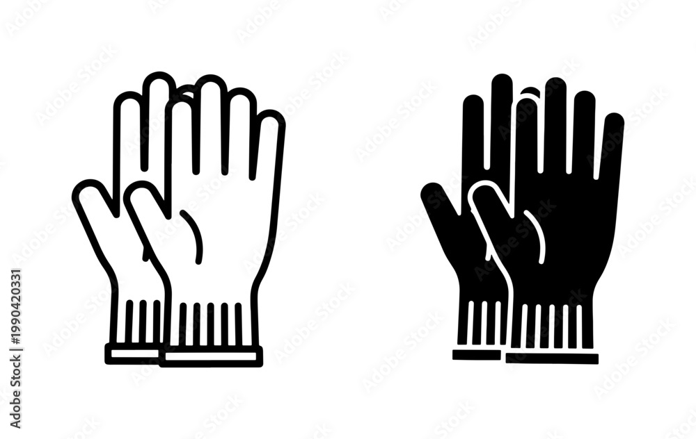 Obraz premium Protective Work Gloves Line and Glyph Icon Set