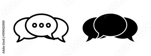 Speech bubble icons for chat and communication messaging