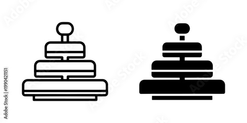 Baby Toy Pyramid Stack Icon Set