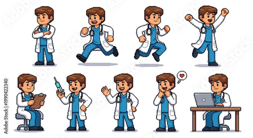 Collection of Doctor Character Poses and Actions.