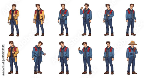 Collection of Male Fashion Model Poses.