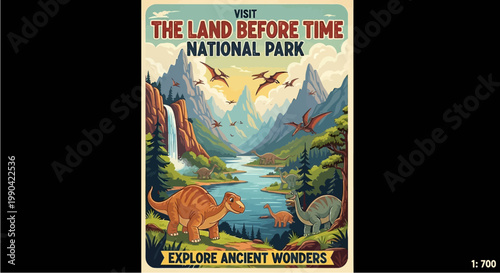 Dinosaur Exploring Ancient Wonders National Park.