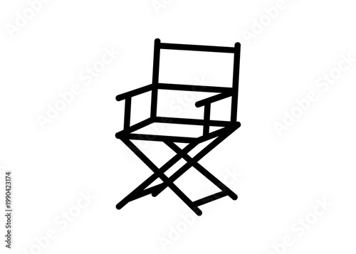 Director Chair Icon – Film Set Folding Chair Outline Vector Isolated