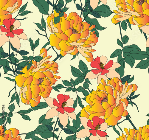 Konstfotografi Seamless allover Digital Textiles Designs flowers Allover Designs Floral and Geometrical Patterns