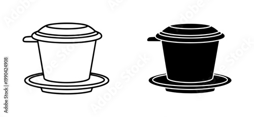 Vietnamese Coffee Drip Filter Phin Icon Set