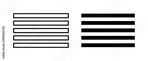Minimalist Black and White Horizontal Parallel Lines Icon Set
