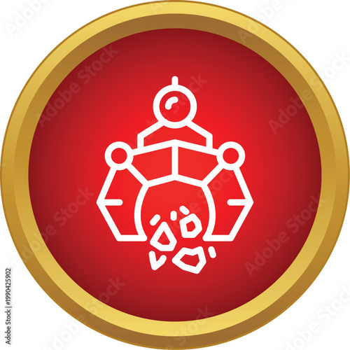 Crane bucket pouring raw materials, representing the mining industry and resource extraction