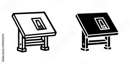 Drafting Table Icon Set for Architectural Design