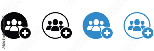 Add Friends Icons Social Network Connection User Contact Friendship Request Vector Illustration Set Isolated Background