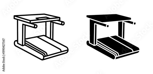 Treadmill Desk Icon Set for Active Office Workspace