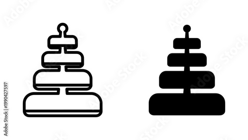 Baby Stacking Ring Toy Icon Set