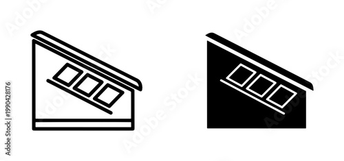 Modern Slanted Roof House Icon Set
