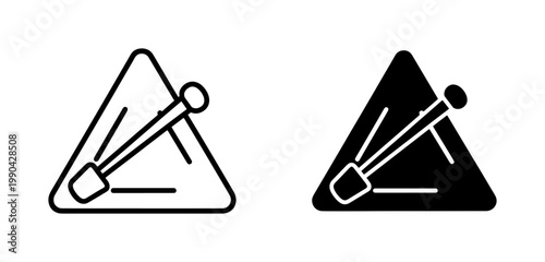 Triangle Percussion Musical Instrument Icon Set