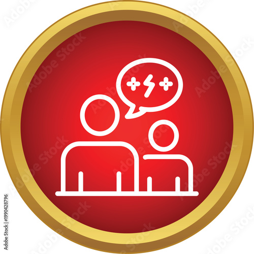 Two people engaging in a heated argument with sparks and crosses in a speech bubble