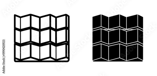 Folded Paper Map Icon Set