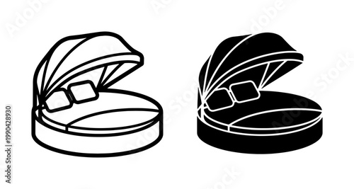 Modern Round Outdoor Daybed Icon with Canopy